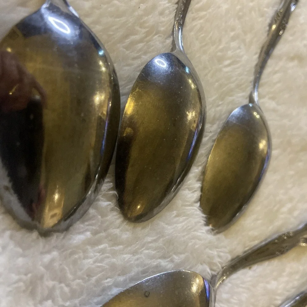 Dream Rose Lot of 7 Stainless Teaspoons 10 Roses China 6